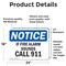 Signmission If Fire Alarm Sounds Call 911 OSHA Notice Sign, Vinyl Decal, 24in W x 18in L, 2PK OS-2PACK-NS-D-1824-L-13601 - alternate 5
